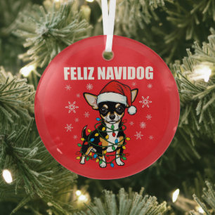Chihuahua Weihnachten Ornament Aus Glas