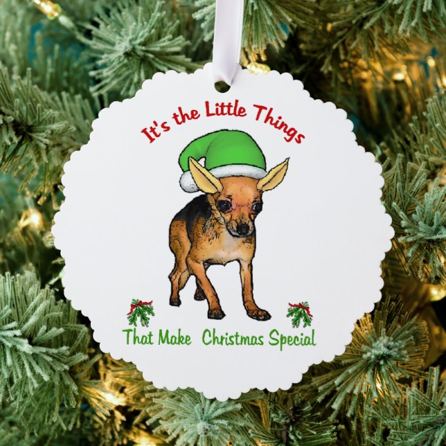 Chihuahua Weihnachten Ornament Karte (Insitu (Baum))