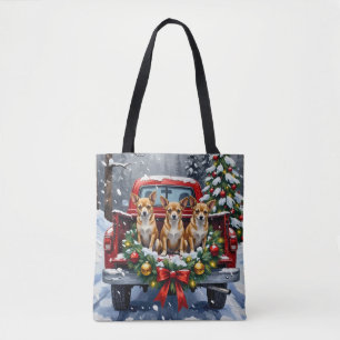 Chihuahua Weihnachten Roter LKW Urlaub Tasche