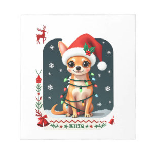 Chihuahua Weihnachten Santa hässlicher Pullover Hu Notizblock