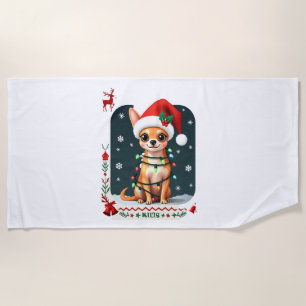 Chihuahua Weihnachten Santa hässlicher Pullover Hu Strandtuch