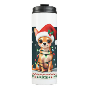 Chihuahua Weihnachten Santa hässlicher Pullover Hu Thermosbecher