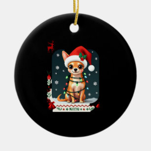 Chihuahua Weihnachten Santa hässlicher Sweater Hun Keramik Ornament