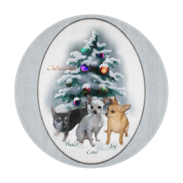 Chihuahua Weihnachten Schneidebrett (Vorderseite)