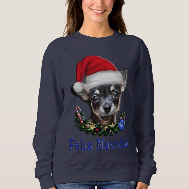 Chihuahua Weihnachten Sweatshirt (Vorderseite)