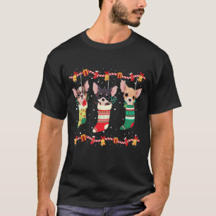 Chihuahua Weihnachts Socken Lichter Lustiger Xmas  T-Shirt