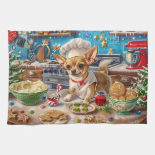 Chihuahua-Weihnachtsbäckerei: Festliches Christmas Geschirrtuch