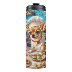 Chihuahua-Weihnachtsbäckerei: Festliches Weihnacht Thermosbecher