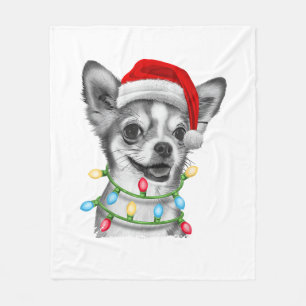 Chihuahua Weihnachtsbaum Lichter Weihnachten Weihn Fleecedecke