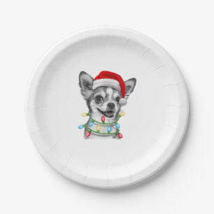 Chihuahua Weihnachtsbaum Lichter Weihnachten Weihn Pappteller