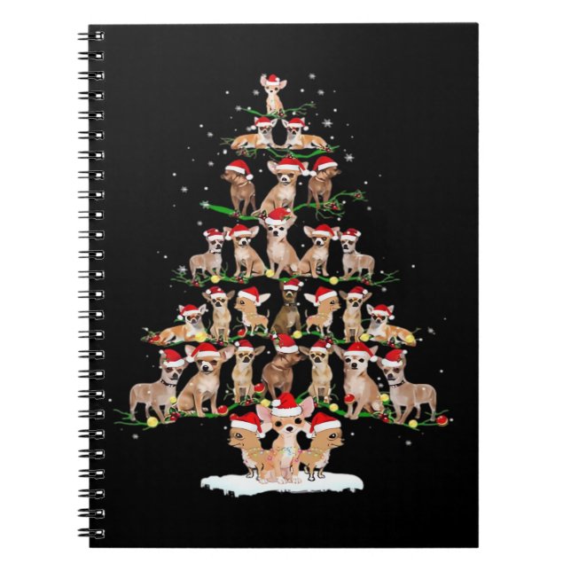 Chihuahua-Weihnachtsbaum Lustiger Tee Xmas Chihuah Notizblock (Vorderseite)