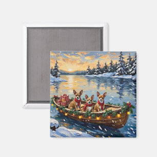 Chihuahua-Weihnachtsboot-Feiertag Magnet