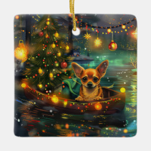 Chihuahua Weihnachtsfest Reise Keramikornament