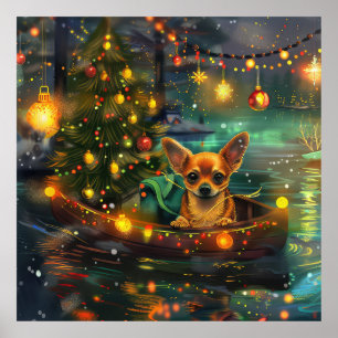 Chihuahua-Weihnachtsfestreise Poster