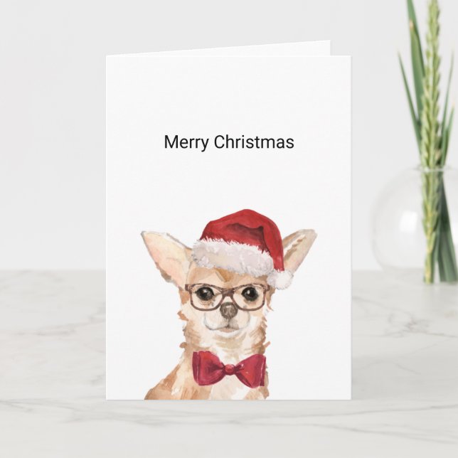 Chihuahua Weihnachtskarte Karte (Vorderseite)
