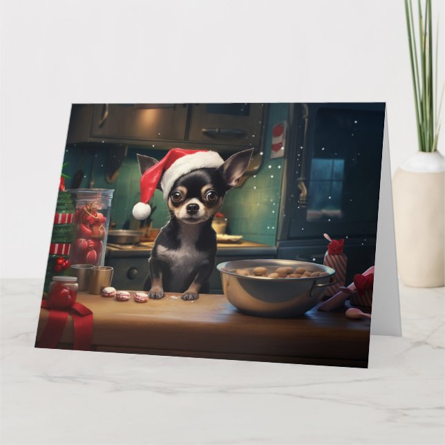 Chihuahua Weihnachtskekse Urlaub Karte (Vorderseite)