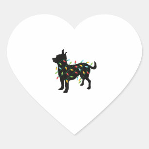 Chihuahua WeihnachtsLICHT Weihnachten Weihnachtsge Herz-Aufkleber