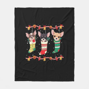 Chihuahua Weihnachtslichter Lustige Xmas Hunde Lie Fleecedecke