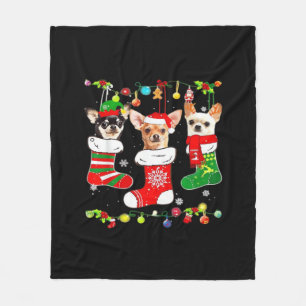 Chihuahua Weihnachtslichter Xmas Hund Klassisches  Fleecedecke