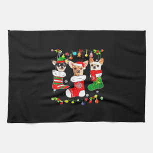 Chihuahua Weihnachtslichter Xmas Hund Klassisches Geschirrtuch