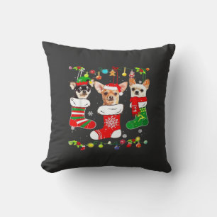Chihuahua Weihnachtslichter Xmas Hund Klassisches Kissen
