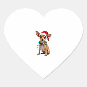 Chihuahua Weihnachtsmann Ugly Sweater Dog Lover X Herz-Aufkleber
