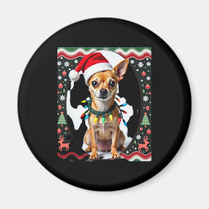 Chihuahua Weihnachtsmann Ugly Sweater Dog Lover X Magnet