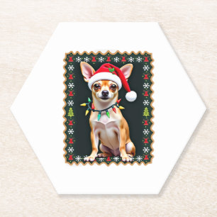 Chihuahua Weihnachtsmann Ugly Sweater Dog Lover X Untersetzer