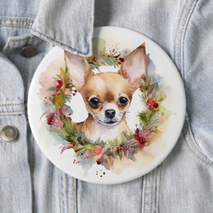 Chihuahua Weihnachtsmann Weihnachtsfest Button