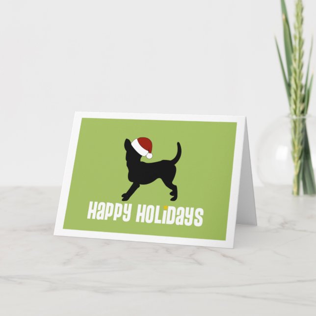 Chihuahua-Weihnachtsmannmütze Feiertagskarte (Vorderseite)