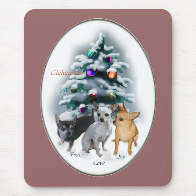 Chihuahua Weihnachtspenden Mousepad (Vorne)