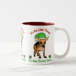 Chihuahua Weihnachtspenden Zweifarbige Tasse