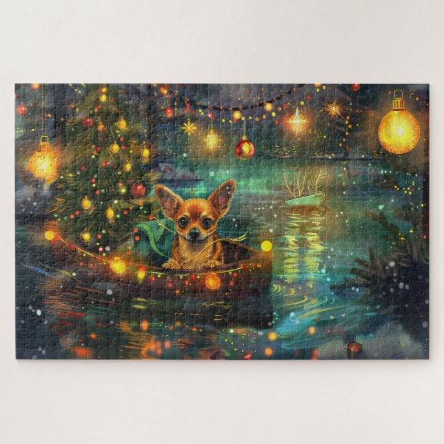 Chihuahua Weihnachtsreise (Horizontal)