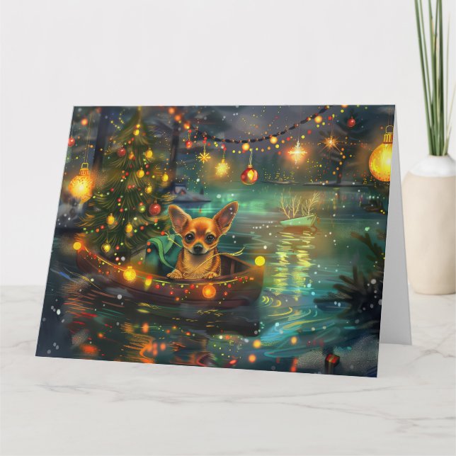 Chihuahua Weihnachtsreise Karte (Vorderseite)