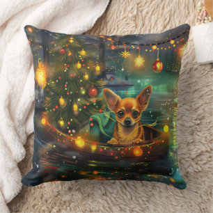 Chihuahua Weihnachtsreise Kissen