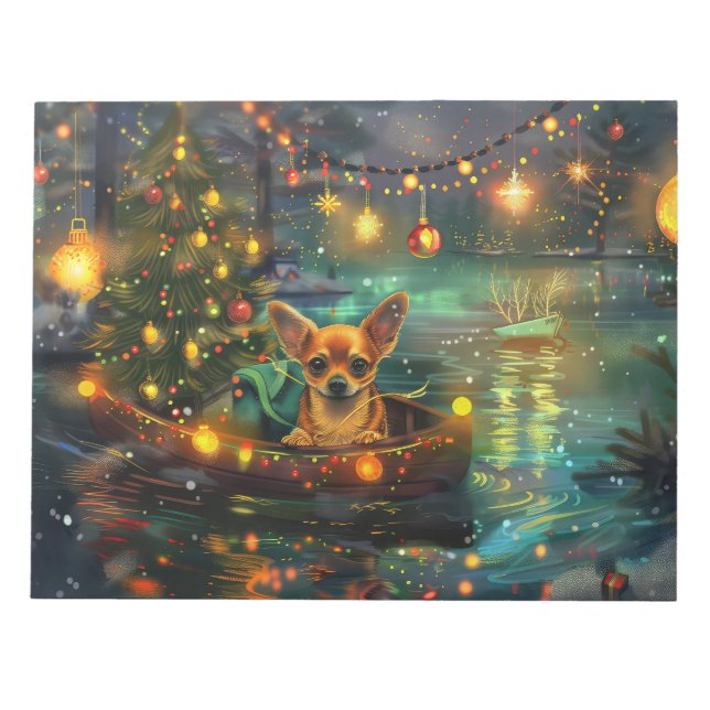 Chihuahua Weihnachtsreise Notizblock (Vorderseite)