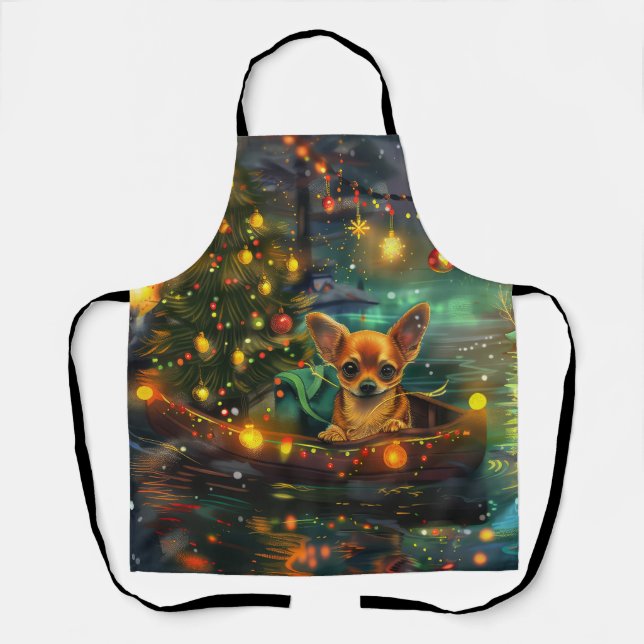Chihuahua Weihnachtsreise Schürze (Vorderseite)