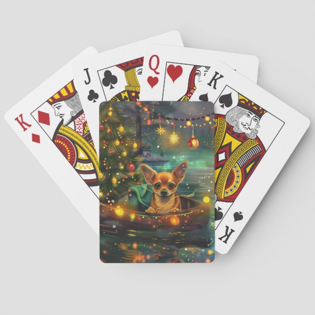Chihuahua Weihnachtsreise Spielkarten (Rückseite)