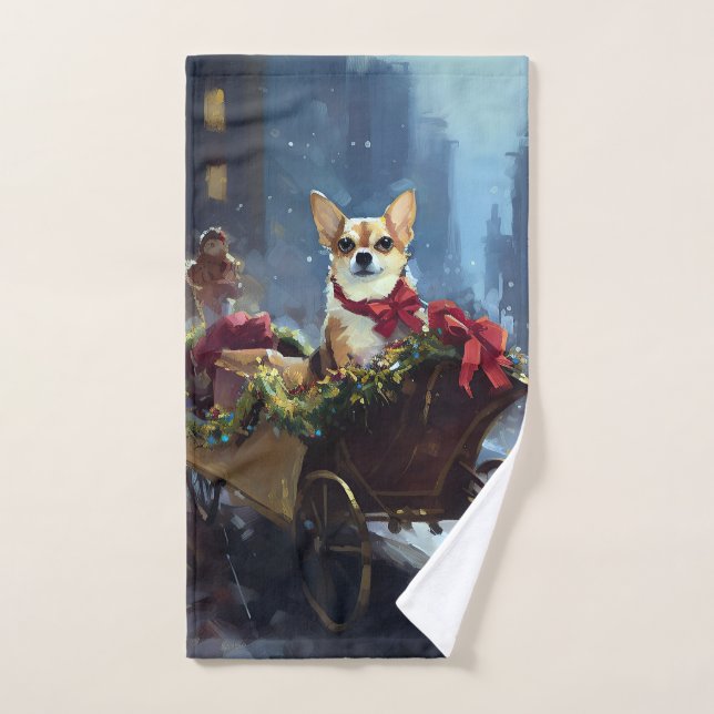 Chihuahua Weihnachtszeit Badhandtuch Set (Handtuch)