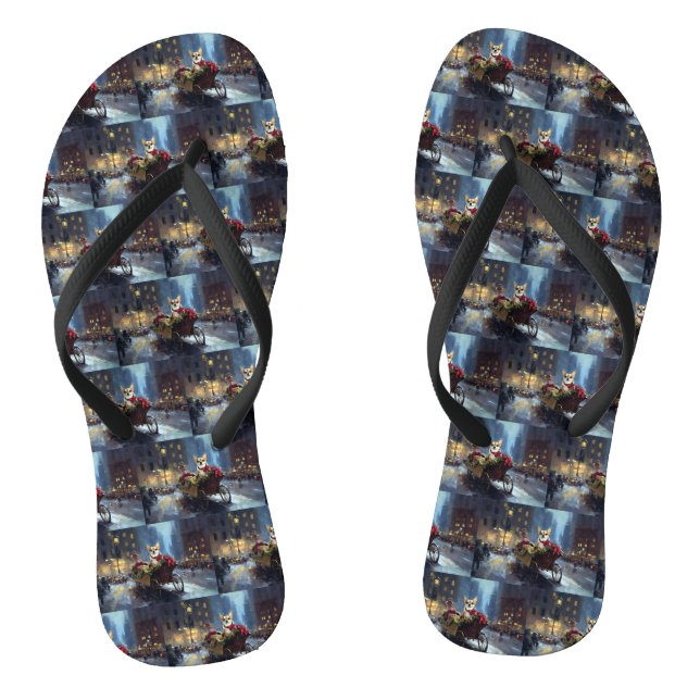 Chihuahua Weihnachtszeit Flip Flops (Fußbett)
