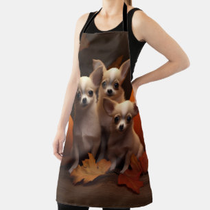 Chihuahua-Welpe Herbstfreude Kürbis Schürze