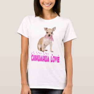 Chihuahua-Welpe Hund Rosa Liebesherzen T-Shirt