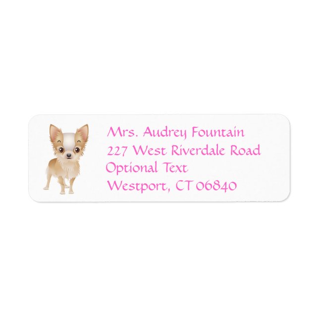 Chihuahua Welpe Hunde Rücksendeadresse Name Label (Vorne)