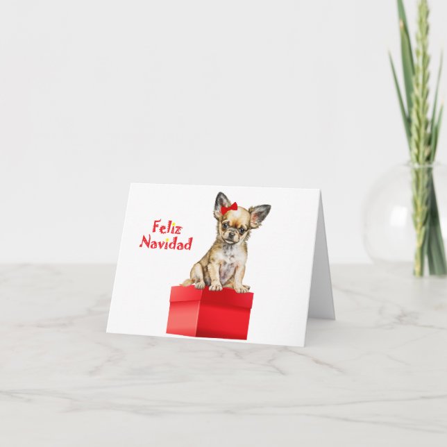 Chihuahua Welppy Christmas Card Karte (Vorderseite)