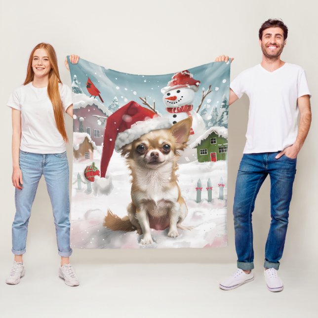 Chihuahua Winter Wonderland Weihnachtsfreude Fleecedecke (Beispiel)