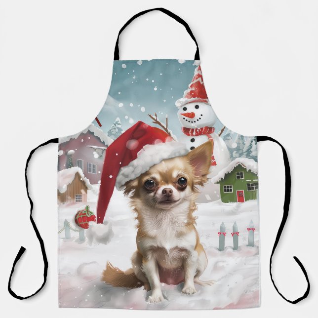 Chihuahua Winter Wonderland Weihnachtsfreude Schürze (Vorderseite)
