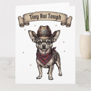 Chihuahua, winzig aber tough, Cowboy-Hund, Western Dankeskarte