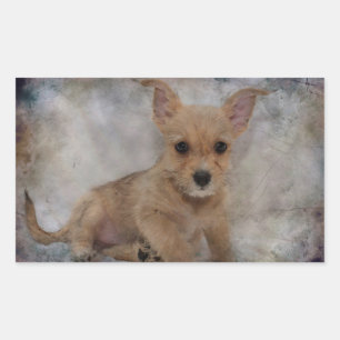 Chihuahua/Yorkie Puppy Rechteckiger Aufkleber