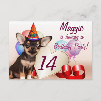 Chihuahuahundegeburtstags-Party Einladung