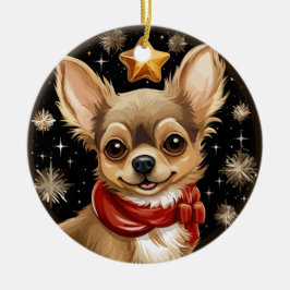 Chihuahuas erste Weihnachten Keramik Ornament